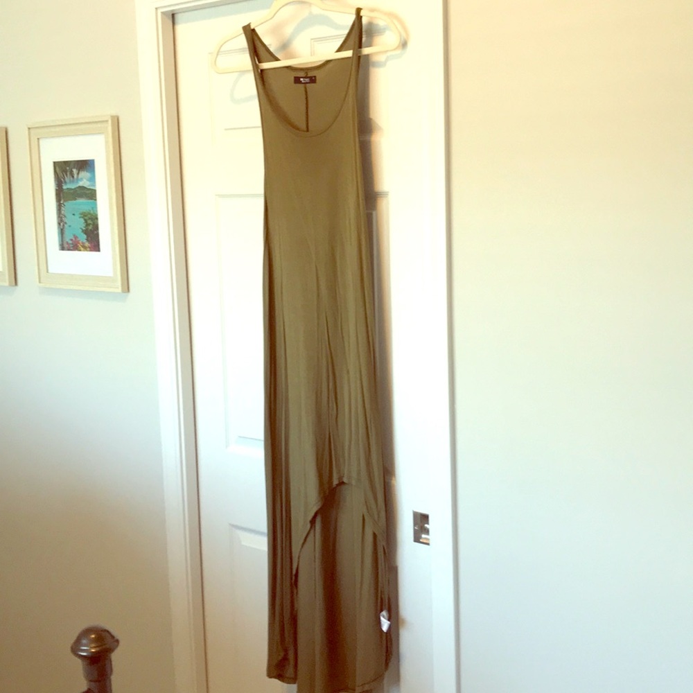 Hunter green high-low dress